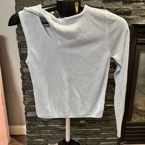 NWT Mango Light Blue Lurex Women's Top